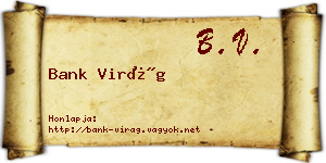 Bank Virág névjegykártya